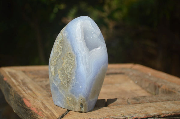 Polished Blue Lace Agate Standing Free Form  x 1 From Nsanje, Malawi - Toprock Gemstones and Minerals 