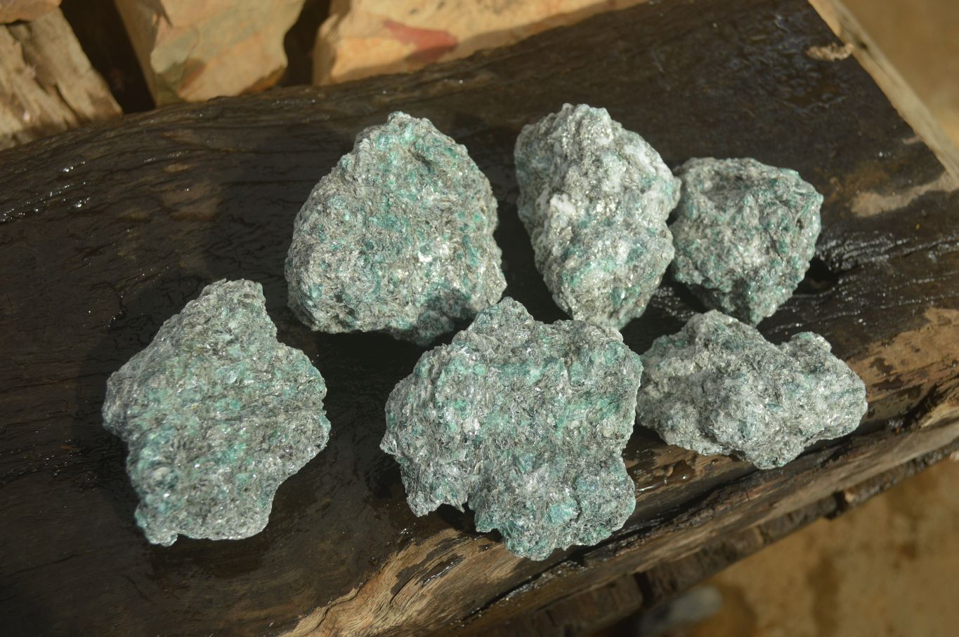 Natural Rare Emerald Mica In Matrix Cobbed Specimens x 6 From Mutoko, Zimbabwe - Toprock Gemstones and Minerals 
