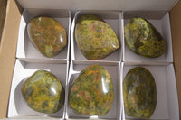 Polished  Green Opal Standing Free Forms  x 6 From Antsirabe, Madagascar - Toprock Gemstones and Minerals 