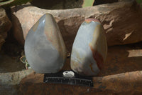Polished Polychrome / Picasso Jasper Standing Free Forms  x 3 From Madagascar - Toprock Gemstones and Minerals 