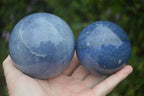 Polished Blue Lazulite Spheres  x 2 From Madagascar - Toprock Gemstones and Minerals 