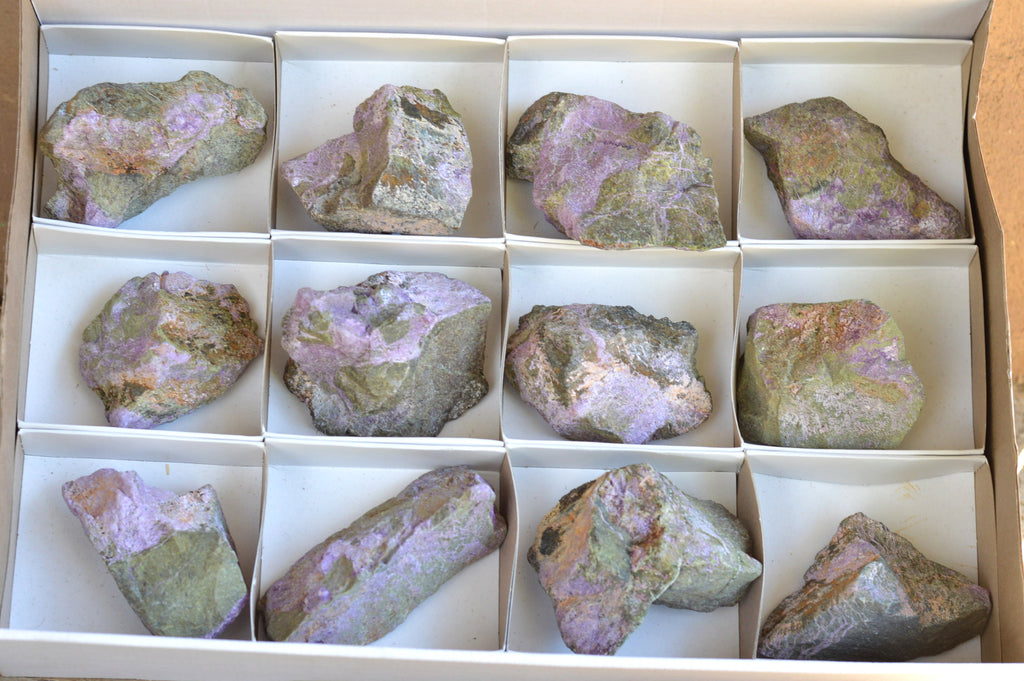 Natural Selected Stichtite & Green Serpentine (Atlantisite) Cobbed Specimens  x 12 From Barberton, South Africa - TopRock