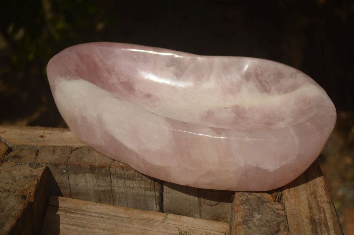 Polished Large Pink Rose Quartz Bowl  x 1 From Ambatondrazaka, Madagascar - Toprock Gemstones and Minerals 