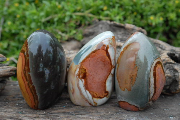 Polished Polychrome Jasper Standing Free Forms x 4 From North West Coast, Madagascar - TopRock