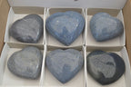 Polished Blue Lazulite Hearts  x 6 From Madagascar - Toprock Gemstones and Minerals 