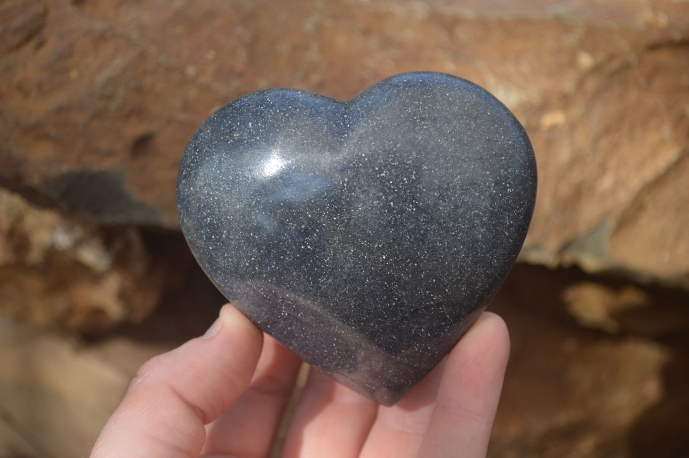 Polished  Blue Lazulite Gemstone Hearts  x 4 From Madagascar - Toprock Gemstones and Minerals 