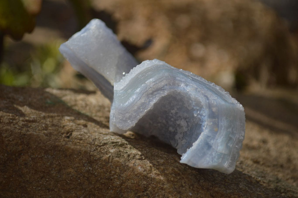 Natural Etched Blue Chalcedony Specimens  x 6 From Nsanje, Malawi - Toprock Gemstones and Minerals 