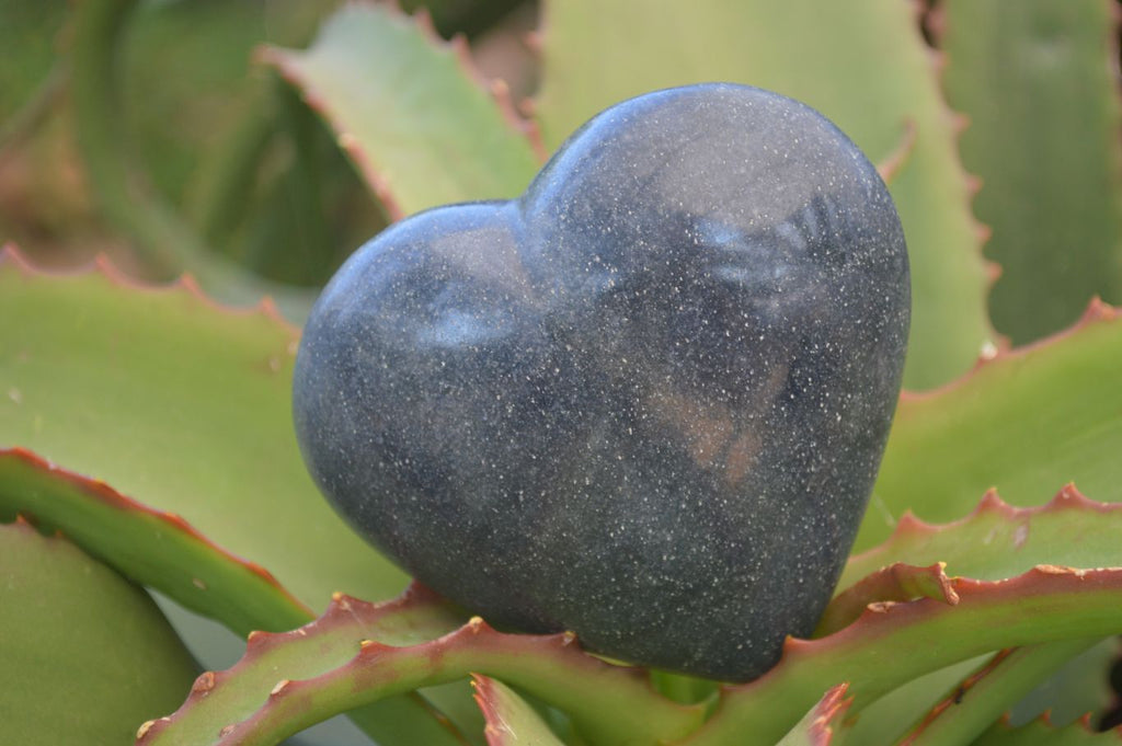 Polished  Blue Lazulite Gemstone Hearts  x 4 From Madagascar - Toprock Gemstones and Minerals 