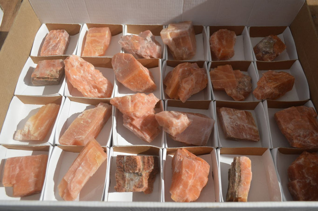 Natural New Sunset Orange Calcite Specimens  x 24 From Spitzkop, Namibia - Toprock Gemstones and Minerals 