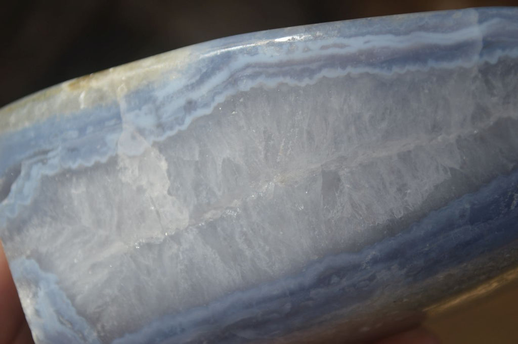 Polished Blue Lace Agate Standing Free Forms  x 2 From Nsanje, Malawi - Toprock Gemstones and Minerals 