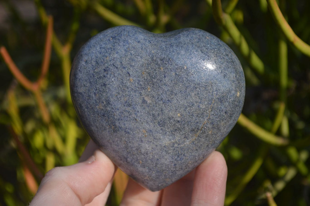 Polished Blue Lazulite Hearts  x 6 From Madagascar - Toprock Gemstones and Minerals 