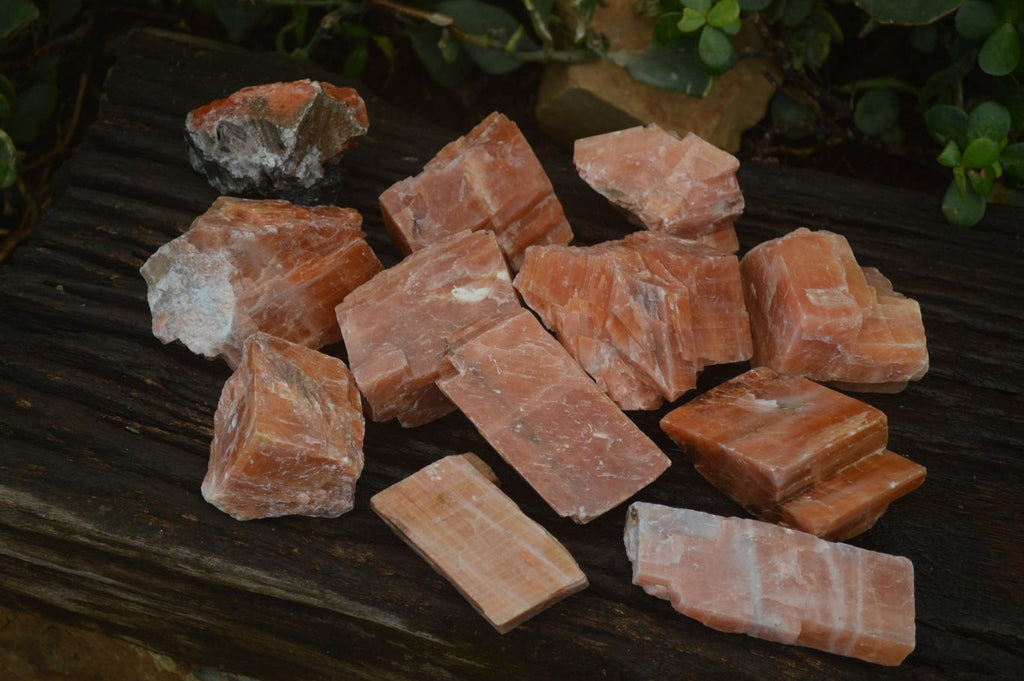 Natural New Sunset Orange Calcite Specimens  x 12 From Spitzkop, Namibia - Toprock Gemstones and Minerals 