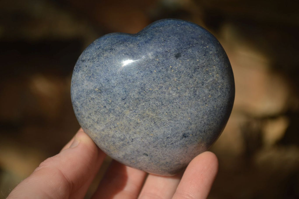 Polished  Blue Lazulite Gemstone Hearts  x 4 From Madagascar - Toprock Gemstones and Minerals 