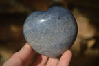Polished  Blue Lazulite Gemstone Hearts  x 4 From Madagascar - Toprock Gemstones and Minerals 