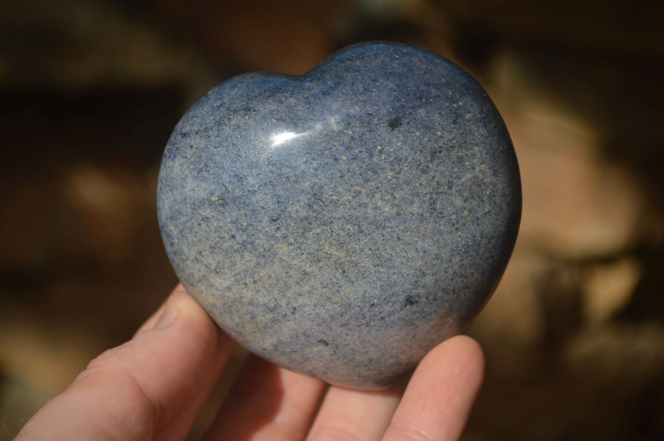 Polished  Blue Lazulite Gemstone Hearts  x 4 From Madagascar - Toprock Gemstones and Minerals 
