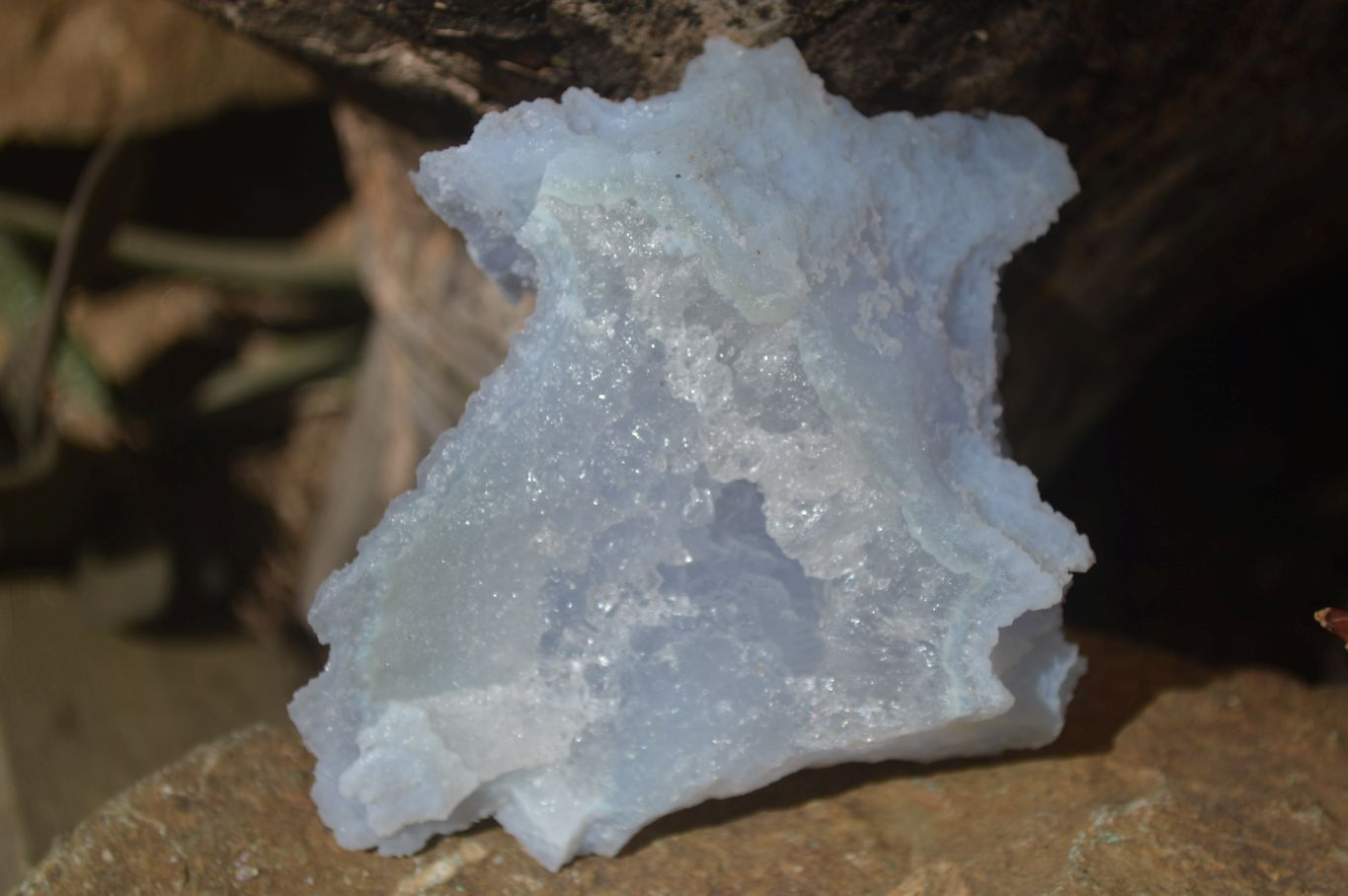 Natural Etched Blue Chalcedony Specimens  x 6 From Nsanje, Malawi - Toprock Gemstones and Minerals 