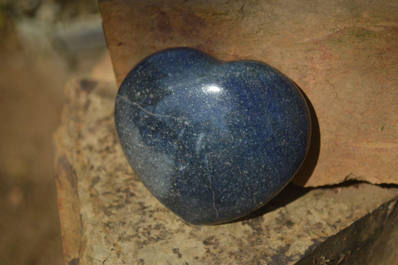 Polished Blue Lazulite Hearts  x 6 From Madagascar - Toprock Gemstones and Minerals 