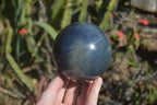 Polished Blue Lazulite Spheres  x 2 From Madagascar - Toprock Gemstones and Minerals 