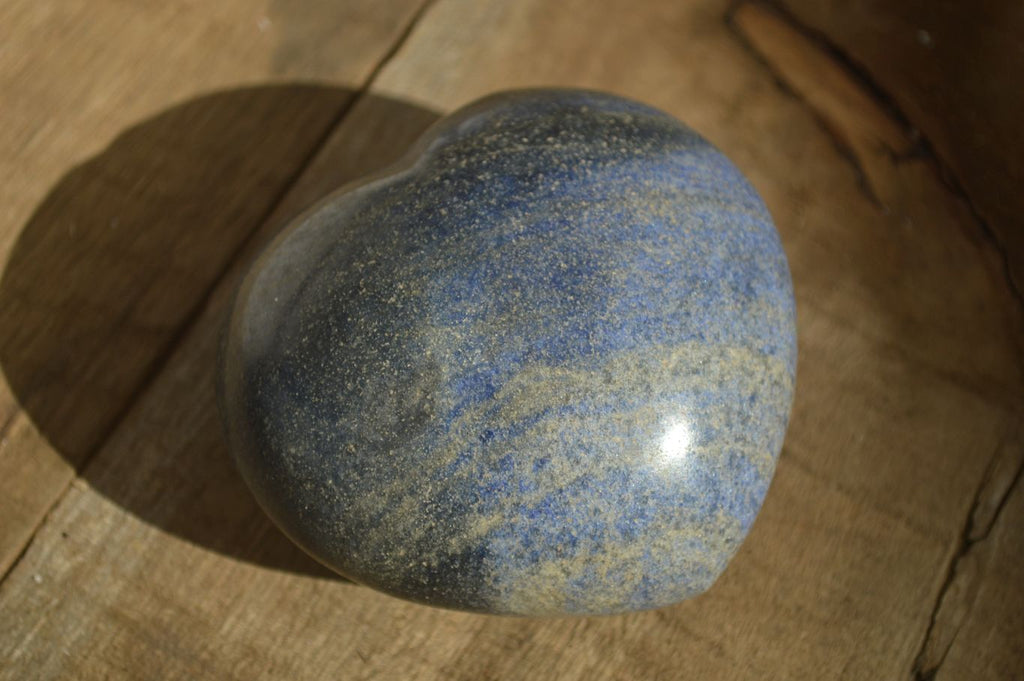 Polished  Blue Lazulite Gemstone Hearts  x 4 From Madagascar - Toprock Gemstones and Minerals 