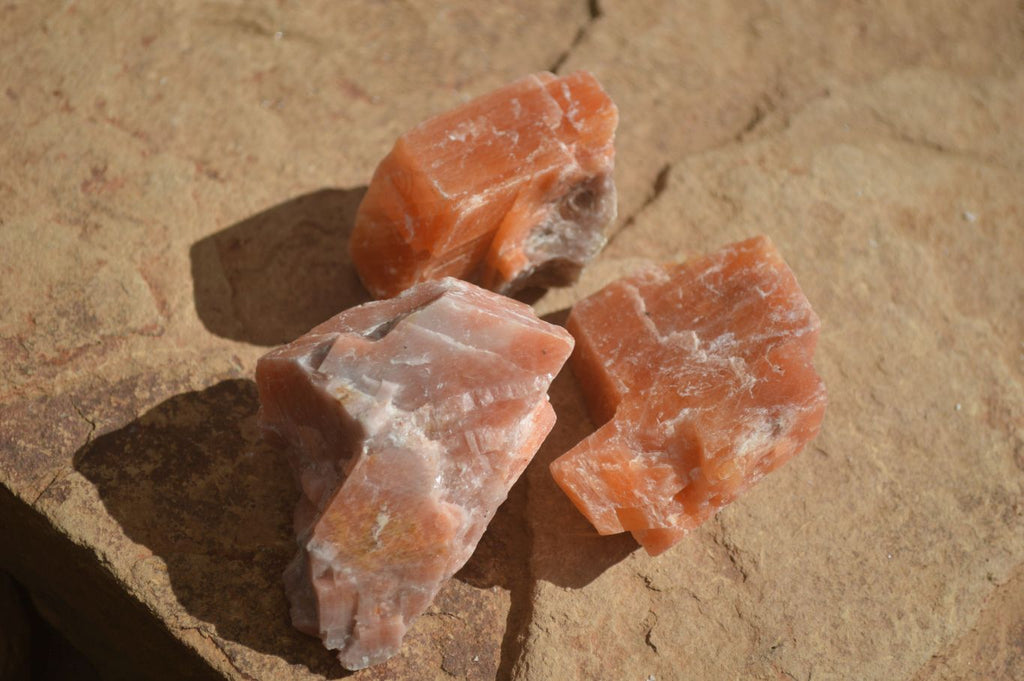 Natural New Sunset Orange Calcite Specimens  x 24 From Spitzkop, Namibia - Toprock Gemstones and Minerals 