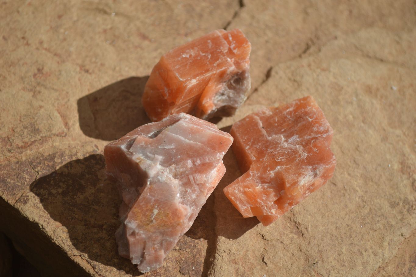 Natural New Sunset Orange Calcite Specimens  x 24 From Spitzkop, Namibia - Toprock Gemstones and Minerals 