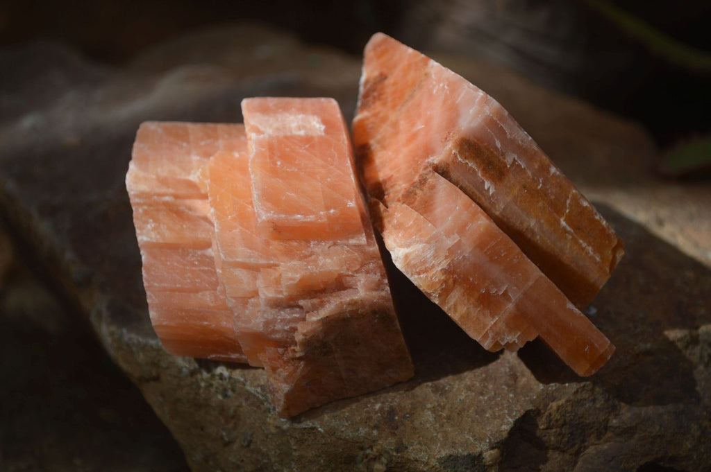 Natural New Sunset Orange Calcite Specimens  x 12 From Spitzkop, Namibia - Toprock Gemstones and Minerals 