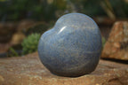 Polished  Blue Lazulite Gemstone Hearts  x 4 From Madagascar - Toprock Gemstones and Minerals 