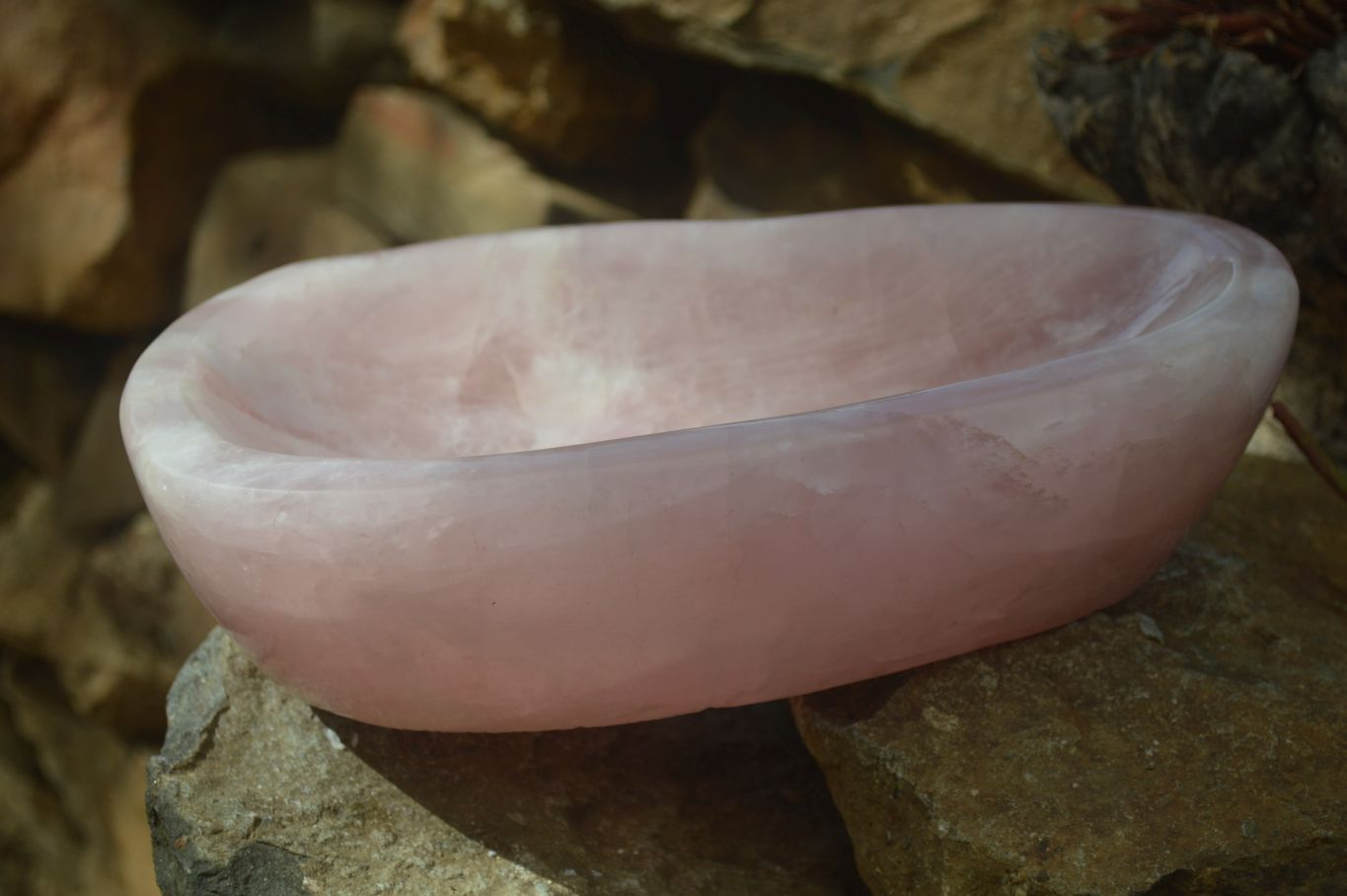 Polished Pink Rose Quartz Bowl x 1 From Ambatondrazaka, Madagascar - Toprock Gemstones and Minerals 