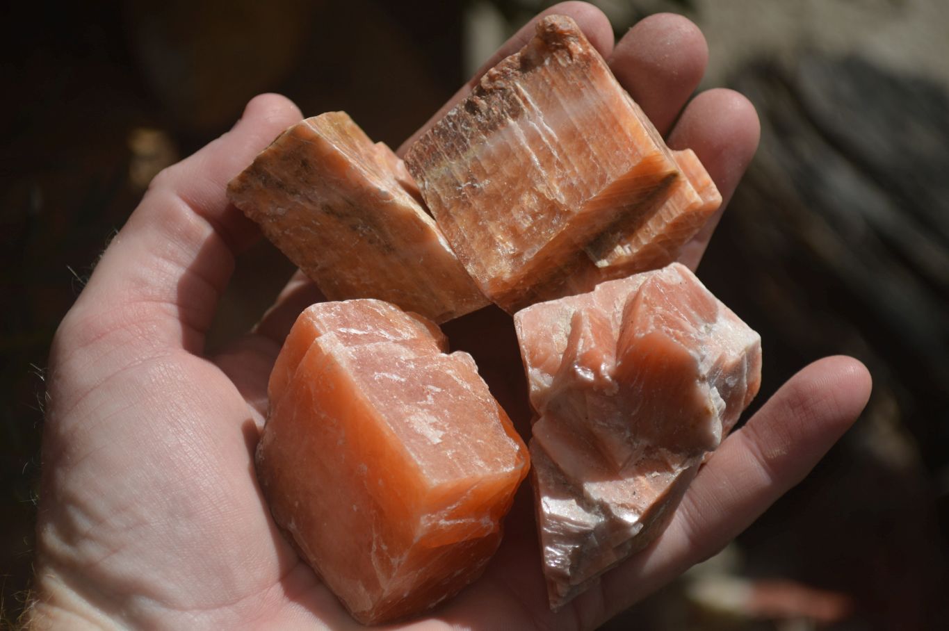 Natural New Sunset Orange Calcite Specimens  x 24 From Spitzkop, Namibia - Toprock Gemstones and Minerals 
