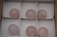Polished Star Rose Quartz Spheres x 6 From Ambatondrazaka, Madagascar - TopRock