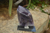 Polished Chevron Amethyst Points x 2 From Zambia