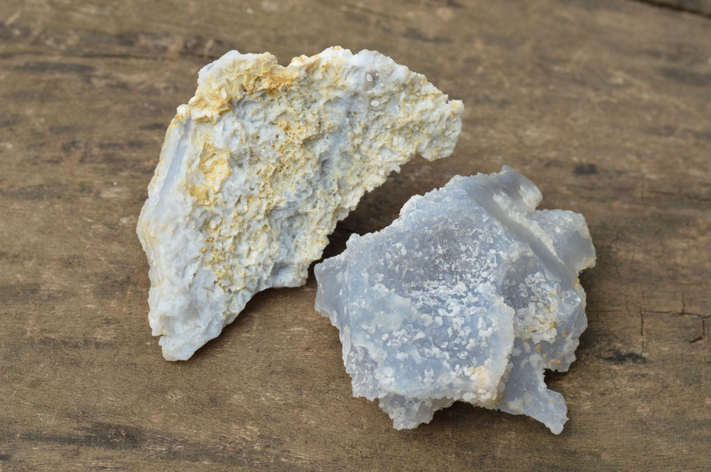 Natural Etched Blue Chalcedony Agate Specimens  x 12 From Nsanje, Malawi - TopRock