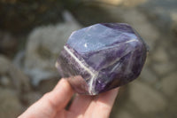 Polished Chevron Amethyst Points x 2 From Zambia