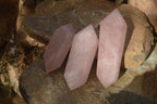 Polished Double Terminated Rose Quartz Points x 4 From Ambatondrazaka, Madagascar - Toprock Gemstones and Minerals 