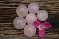 Polished Star Rose Quartz Spheres x 6 From Ambatondrazaka, Madagascar - TopRock