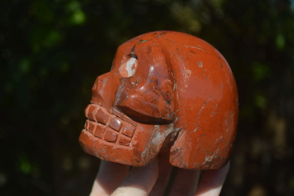 Polished Red Jasper Skull Carving  x 1 From Madagascar