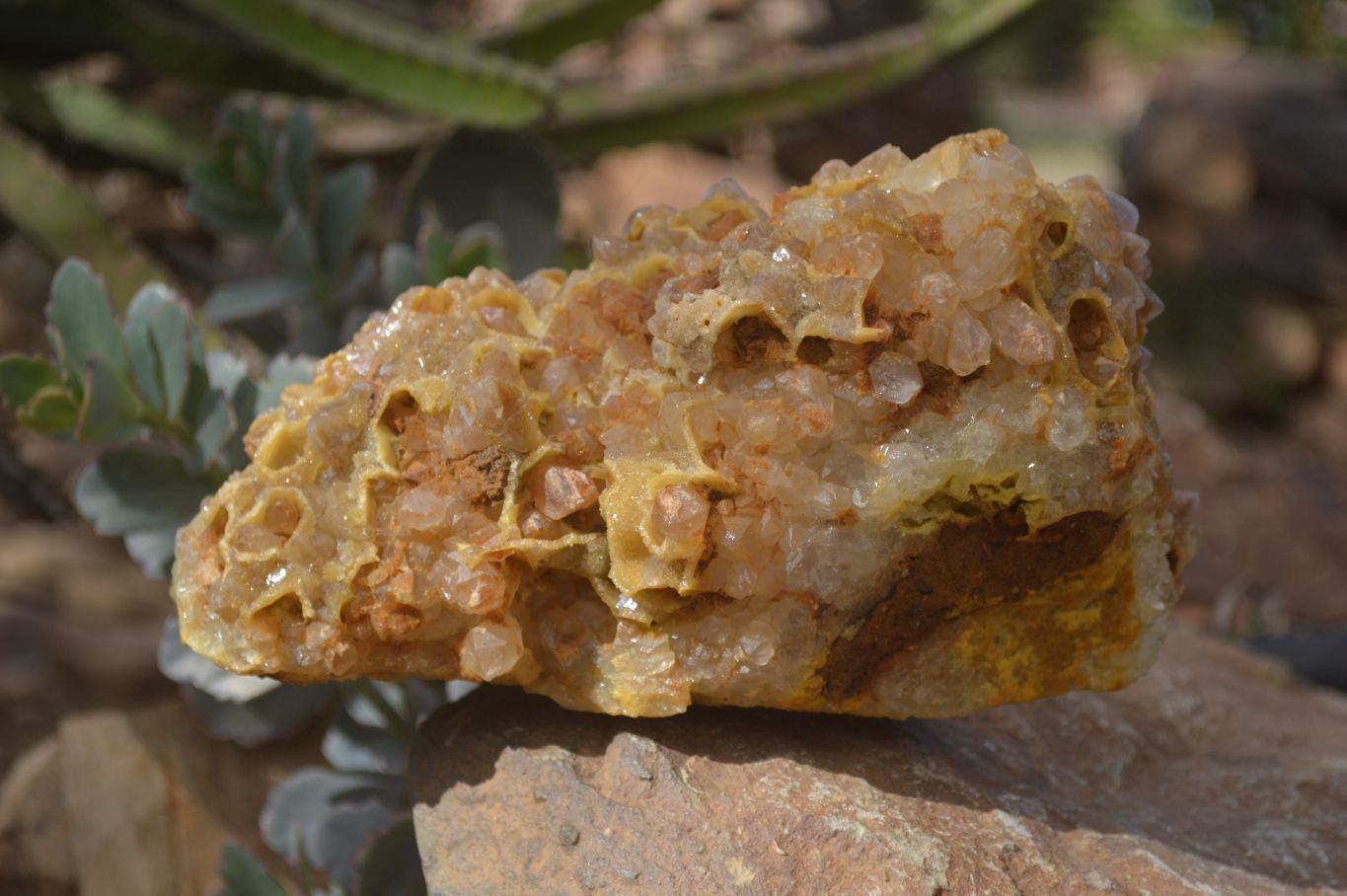 Natural Limonite Quartz Clusters x 2 From Solwezi, Zambia - Toprock Gemstones and Minerals 