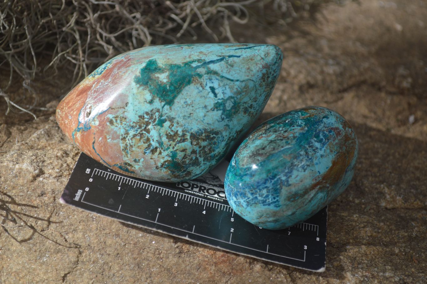 Polished Blue Shattuckite Free Forms  x 6 From Kaokoveld, Namibia - Toprock Gemstones and Minerals 