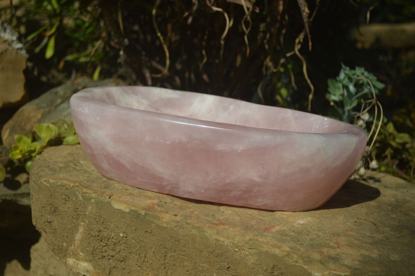 Polished Pink Rose Quartz Bowl x 1 From Ambatondrazaka, Madagascar - Toprock Gemstones and Minerals 