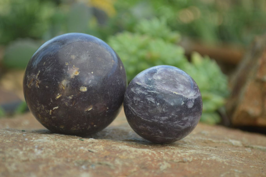 Polished Purple Lepidolite Spheres  x 6 From Madagascar - Toprock Gemstones and Minerals 