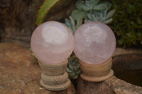 Polished Star Rose Quartz Spheres x 6 From Ambatondrazaka, Madagascar - TopRock