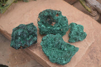 Natural Chatoyant Silky Malachite Specimens  x 4 From Kasompe, Congo - Toprock Gemstones and Minerals 