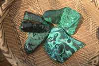 Polished Malachite Free Forms x 3 From Kolwezi, Congo - Toprock Gemstones and Minerals 