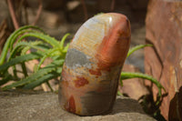 Polished Polychrome Jasper Standing Free Forms  x 2 From Marovato, Madagascar - Toprock Gemstones and Minerals 