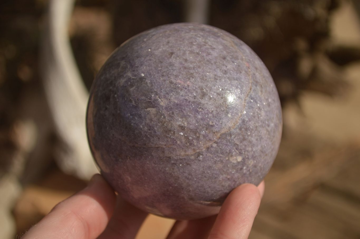 Polished  Purple Lepidolite Spheres With Rubellite On One  x 2 From Zimbabwe - Toprock Gemstones and Minerals 