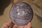 Polished  Purple Lepidolite Spheres With Rubellite On One  x 2 From Zimbabwe - Toprock Gemstones and Minerals 