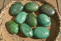 Polished  Large Green Verdite Galet / Palm Stones x 9 From Zimbabwe - Toprock Gemstones and Minerals 