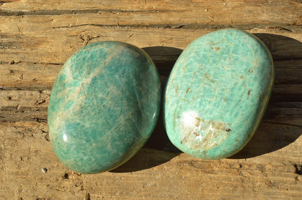 Polished Blue Kobi Amazonite Gallets x 12 From Madagascar - TopRock