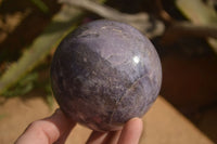 Polished  Purple Lepidolite Spheres With Rubellite On One  x 2 From Zimbabwe - Toprock Gemstones and Minerals 