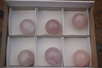 Polished Star Rose Quartz Spheres x 6 From Ambatondrazaka, Madagascar - TopRock